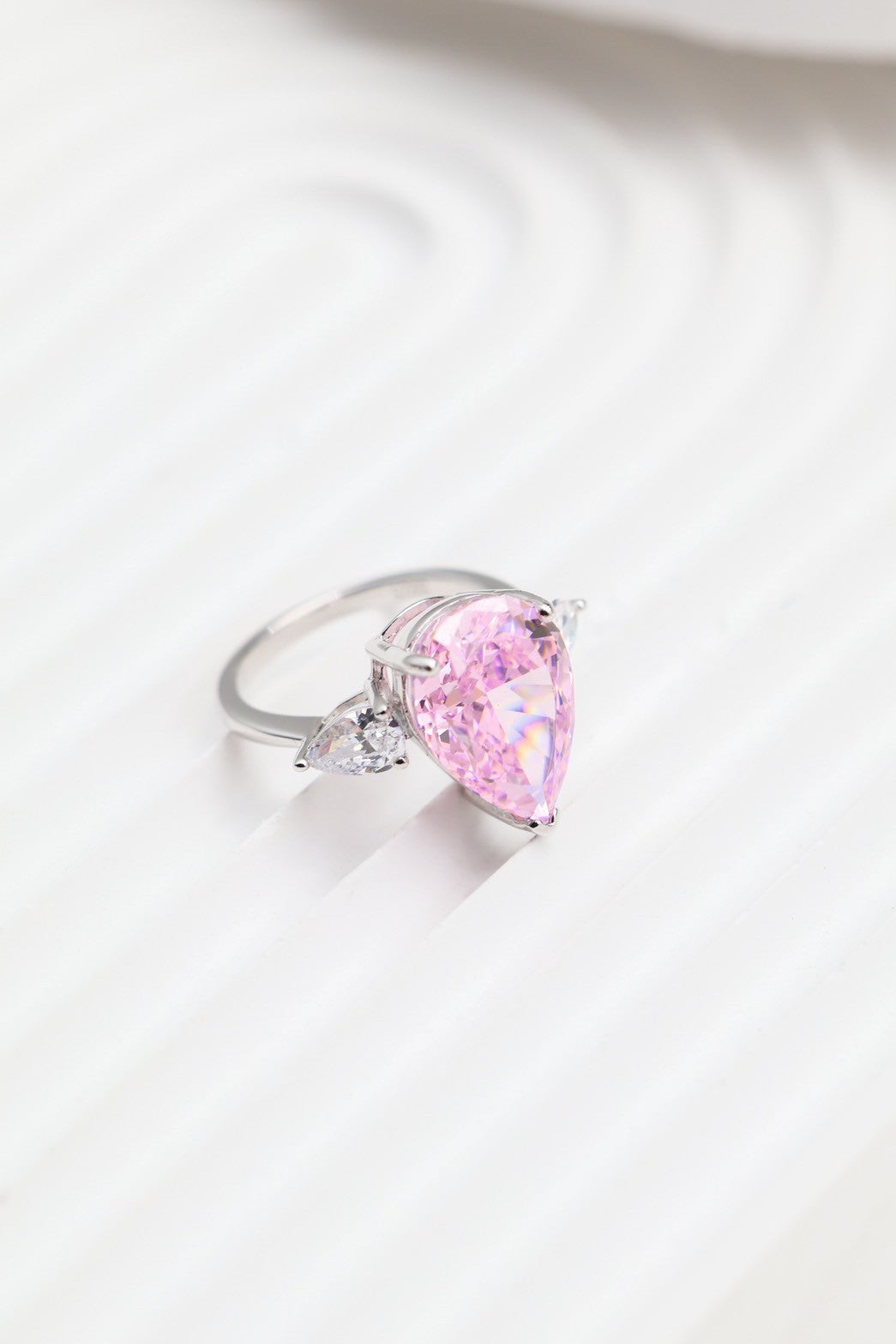 Pink Teardrop Ring